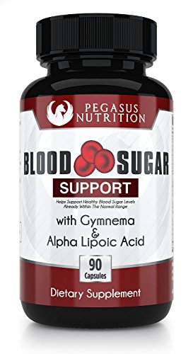 Blood Sugar Support Supplement – Advanced Formula with Gymnema & Alpha Lipoic Acid – 90 Capsules – 100% Money Back Guarantee