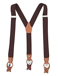 suspenders mens braces suspender elastic buttons strap husband father leather gift