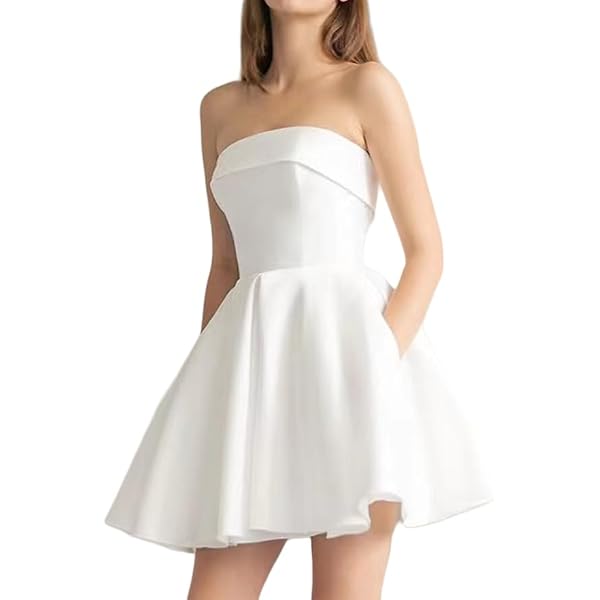 Amazon.com: Floerns Women's Elegant Strapless Jacquard Flare Hem Mini Tube  Dress A White XS : Clothing, Shoes & Jewelry