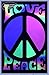 Peace & Love Retro Blacklight Responsive Flocked Poster - 23
