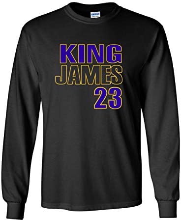 Long Sleeve Black Los Angeles King James T-Shirt