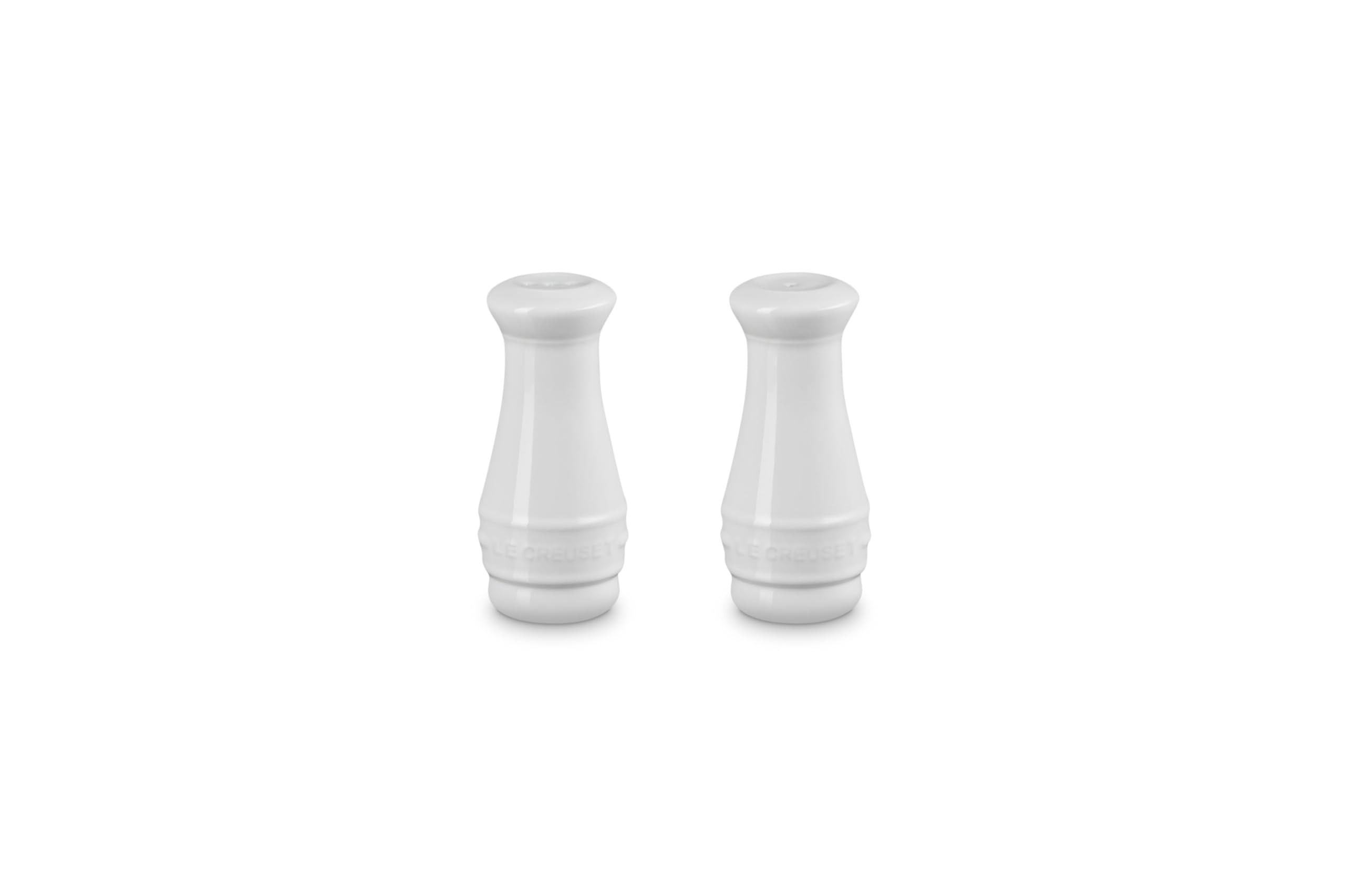 Le Creuset Stoneware Salt and Pepper Shakers, White