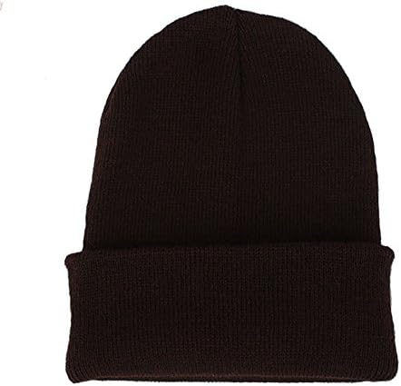 CANCA Unisex Cuff Warm Winter Hat Knit Plain Skull Beanie Toboggan Knit Hat/Cap (Dark Coffee)