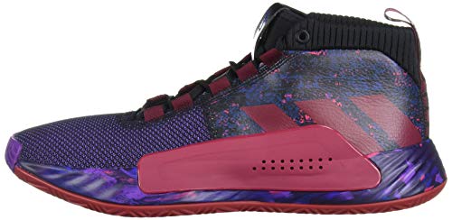 adidas Men's Dame 5 Basketball Shoe, Black/Collegiate Burgundy/Scarlet, 16 M US