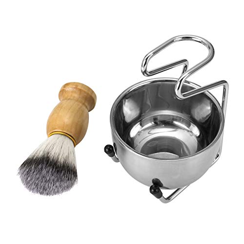 CCbeauty Men Shaving Brush Set, 4 in 1, Soft Smooth & Silky Shaving Cream 3.5 Oz,Badger Hair Shaving Brush, Lathering Bowl & Razor Holder - Thumbnail 3