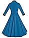 GownTown Women's 1950s Vintage 3/4 Sleeve Rockabilly Swing Dress