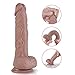 SHEQU Thrusting Dildo Vibrator Sex Toy for Women Realistic Vibrating Dildo Thruster, Suction Cup Hand-Free Dildo for Mens Anal Prostate Play 3Thrusts 5 Vibrations Throat Trainer 8.8inch