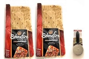 DISTRIBUTION NATION Stonefire Naan Artisan Flatbreads and Chefstyle Pizza Cutter Bundle