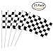 25 Pieces Checkered Flag 8 x 5.5 Inch Racing Polyester Flags on Plastic Stick, Black & White Checkered Flag Racing Pennant Banner Flags, Decorations Supplies For Racing, Race Car Party, Sport Events