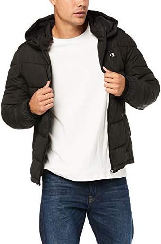 champion logo sleeve mens puffer jacket