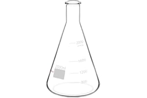 stonylab (1 Pack) 2000 ml Narrow Mouth Erlenmeyer Glass Flasks with Heavy Duty Rim, 2 L (2 Liter)