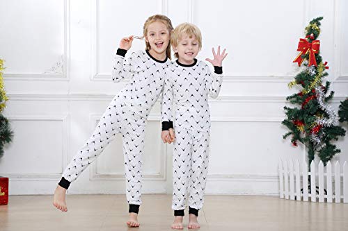 Benaive Family Xmas Pajamas Set Boys Girls Holiday Pjs Women Men Sleepwear (White, Reindeer, 6)