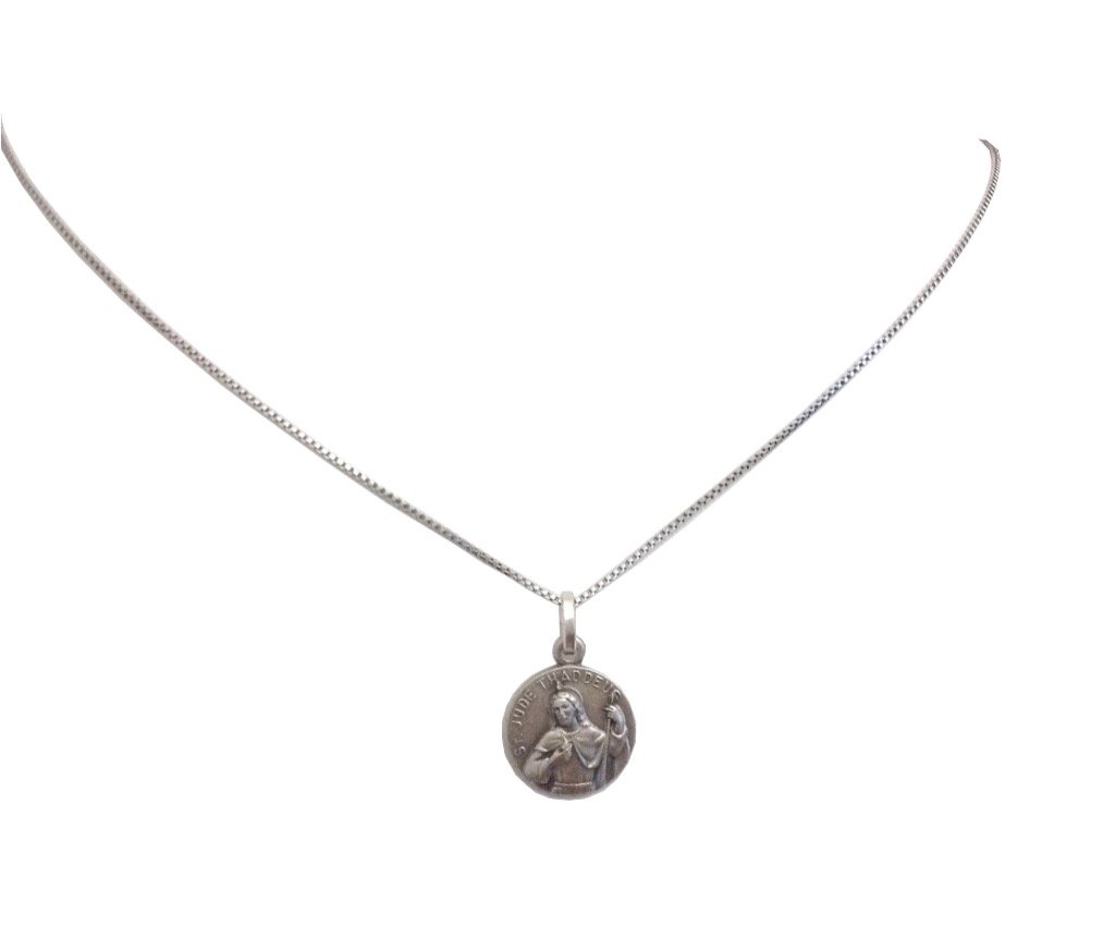 I G J 925 Sterling Silver of Saint Jude Thaddeus the Apostle Medal with SilverChain