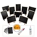 officematters Wood Mini Blackboard with Support Easel for Message Board Signs Parties, Rectangle, Set of 10