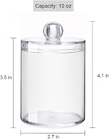 Yowlens 4 Pcs Clear Acrylic Cotton Pad Swab Jar Organizer with Lids view 2