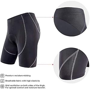 Sportneer Men's Cycling Shorts Biking Bike Half Pants 4D Coolmax Padded, Comfort