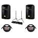 Behringer 2 Pack EUROLIVE B112D High-Power 2-Way Active PA Speaker System with Wireless Option and Integrated Mixer, 2 Pack 15' 8mm XLR Mic Cable, JamStands Tripod-Style Speaker Stand Pair