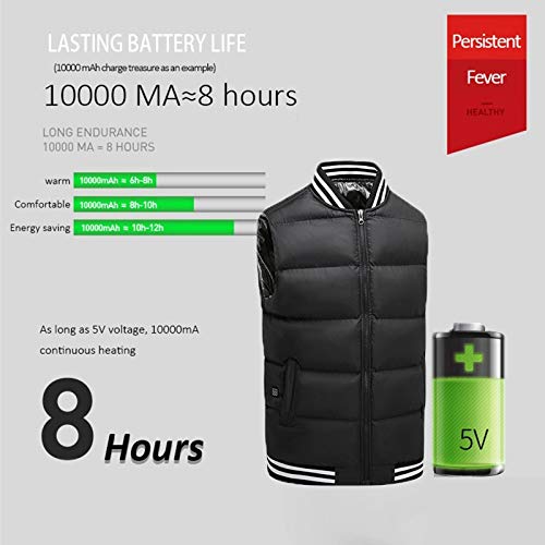 HEcSHENG Beheizte Weste USB elektrische Heizung Smart Thermostat Heizung 3 Stufen Einstellbare Temperatur Zone 8 Fieber… – Bild 5