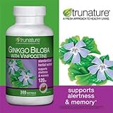 trunatureÂ® Ginkgo Biloba with Vinpocetine, 300 Softgels, 3 bottles