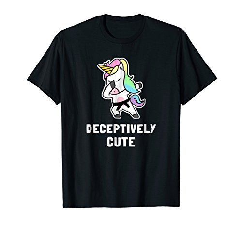 Deceptively Cute Unicorn Shirt Funny Dabbing Karate Judo