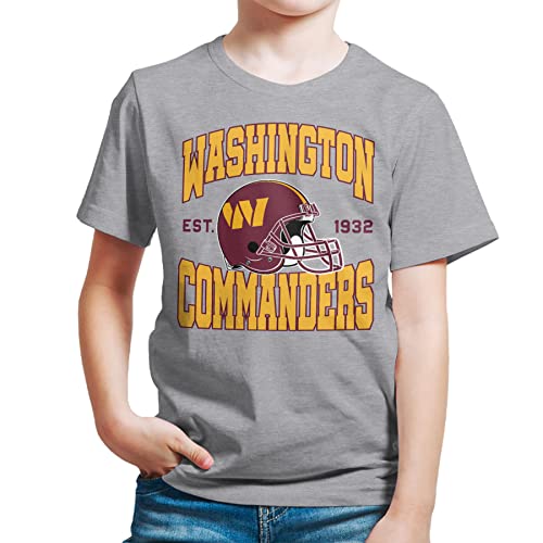 Junk Food Unisex Kinder Team Helmet NFL T-Shirt, Athletic Heather, 9-10 Jahre EU