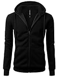 IDARBI Men's Basic Sherpa Hooded Long Sleeve Zip Up Jacket