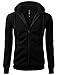 IDARBI Men's Basic Sherpa Hooded Long Sleeve Zip Up Jacket