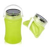 IMAXPLUS LED IP 66 Waterproof Green Camping Storage Solar Lantern Bottle with Chargeable USB Cable for Hiking,Camping, Emergencies,Outages,Garden and Party