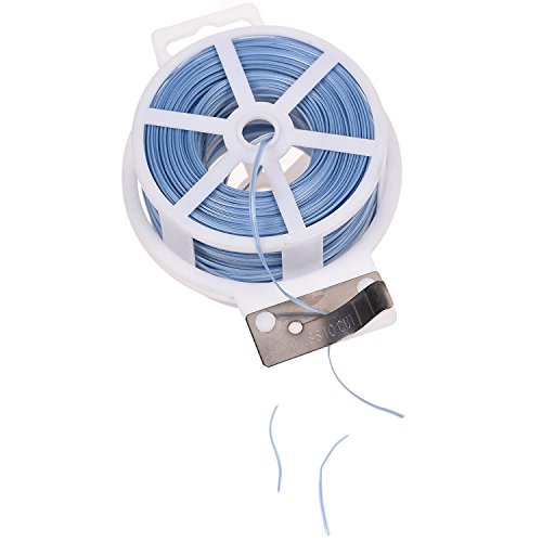 KLOUD City Light Blue Color 328 Feet (100m) Multi-Function Sturdy Garden Plant Twist Tie with Cutter/Cable Tie/Zip Tie/Coated Wire