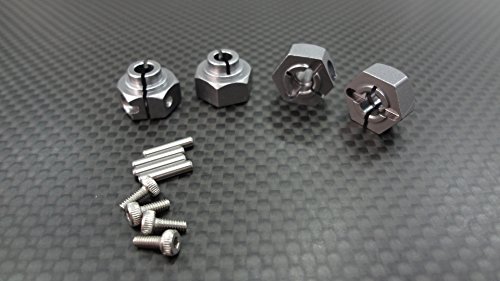 Axial Wraith & RR10 Bomber Upgrade Parts Aluminum Hex Adaptors (12mm) - 4Pcs Set Gray Silver