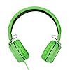 Rockpapa-952-Stereo-Foldable-Headphones-On-Ear-Adjustable-Headband-with-Microphone-for-Kids-Childrens-Adults-Tablet-Computer-Mobile-CDDVD-MP34-Black-Green Rockpapa Kids Headphones, 952 Childrens Headphones, Wired Headphones with Microphone, Foldable, Stereo Sound, 3.5mm Jack…