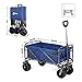 Sekey New Version Folding Wagon Cart Collapsible Outdoor Utility Wagon Heavy Duty Beach Wagon with All-Terrain Wheels, 176 Pound Capacity, Blue (New Version)