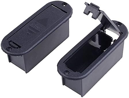 Black 9V Battery Box Case holder Gor Active Guitar Bass Pickup Pack Of 2 Pcs, MusicOne