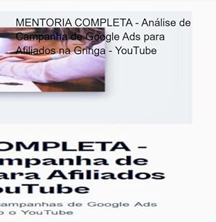 Livro Mentoria Completa - Análise De Campanha De Google Ads Para Afiliados Na Gringa - Youtube