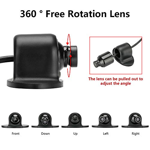 Vehicle Side View Camera Reverse Camera Car Universal Parking IP68 Waterproof Front,Side Automotive Rear View Backup Camera with 360 Degree Rotatable Lens Mirror/Non-Mirror Image 12V