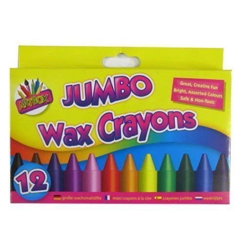 The Home Fusion Company Children Kids 12 x Jumbo Wax Crayons Art Craft Birthday Party Loot Bag Fillers