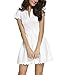 Sidefeel Women Summer Sweet Scallop Pleated Skater Dress Small White