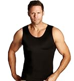 3 Pack Insta Slim Men's Black Firming Compression Muscle Tank Shirt (XL)