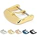 Wellfit Watch Bands Straps Replacement Buckle Watch Watchband Clasp - Choice of Color and Size - Vacuum PVD Finish (20mm, Gold)