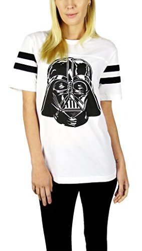 Star Wars Womens Logo Varsity Football Tee Large Vader White