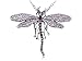 Alilang Silvery Tone Rhinestone Dragonfly Pendant Necklace Amethyst Colored Purple Pink Emerald Colored Green Clear White