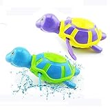 2 Pcs Rainbowkids Baby bath toys,Floating Wind-up Swimming Turtle Summer Toy For Kids Child Pool Bath Fun Time within 3months to 36 months
