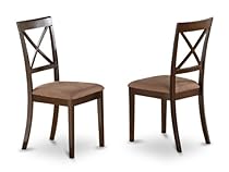 East West Furniture BOC-CAP-C X-Back Dining Chair Set with Faux Leather Upholstered Seat, Set of 2