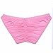 FEESHOW Men's Silky Bikini Briefs Bulge Pouch Underwear Swimwear Ruched Back Pink one Size