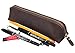 IBLUE Vintage Leather Zipper Pen Pencil Pouch Case Holder Bag #P-1 (Brown)