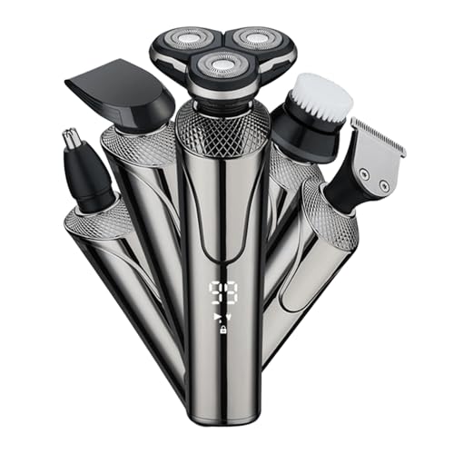 5 in 1 Electric Shaver with Battery Level LCD Display, IPX6 Waterproof (Fully Washable), Usable During Charging, Designed for Men and Ideal for Professional Travel