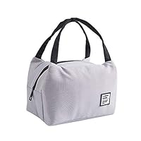 GLVSZ for Women Kids Men Insulated Canvas Box Tote Bag Thermal Cooler Food Lunch Bags White