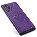 DAMONDY for Note 10 Plus Case,Emboss Tree Cat Slim Protective Case with Credit Card Slot Holder Flip Folio Soft PU Leather Magnetic Closure Cover Case for Samsung Galaxy Note 10 Plus-Purple