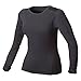 100% Merino Wool - Women's Midweight Base Layer - Long Sleeve Crew - Black - X-Large