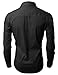 H2H Mens Wrinkle Free Slim Fit Dress Shirts with Solid Long Sleeve BLACK (US S, Asia M) (JASK14)